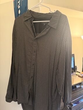 rag & bone Black and White Check Casual Button-Down Shirt